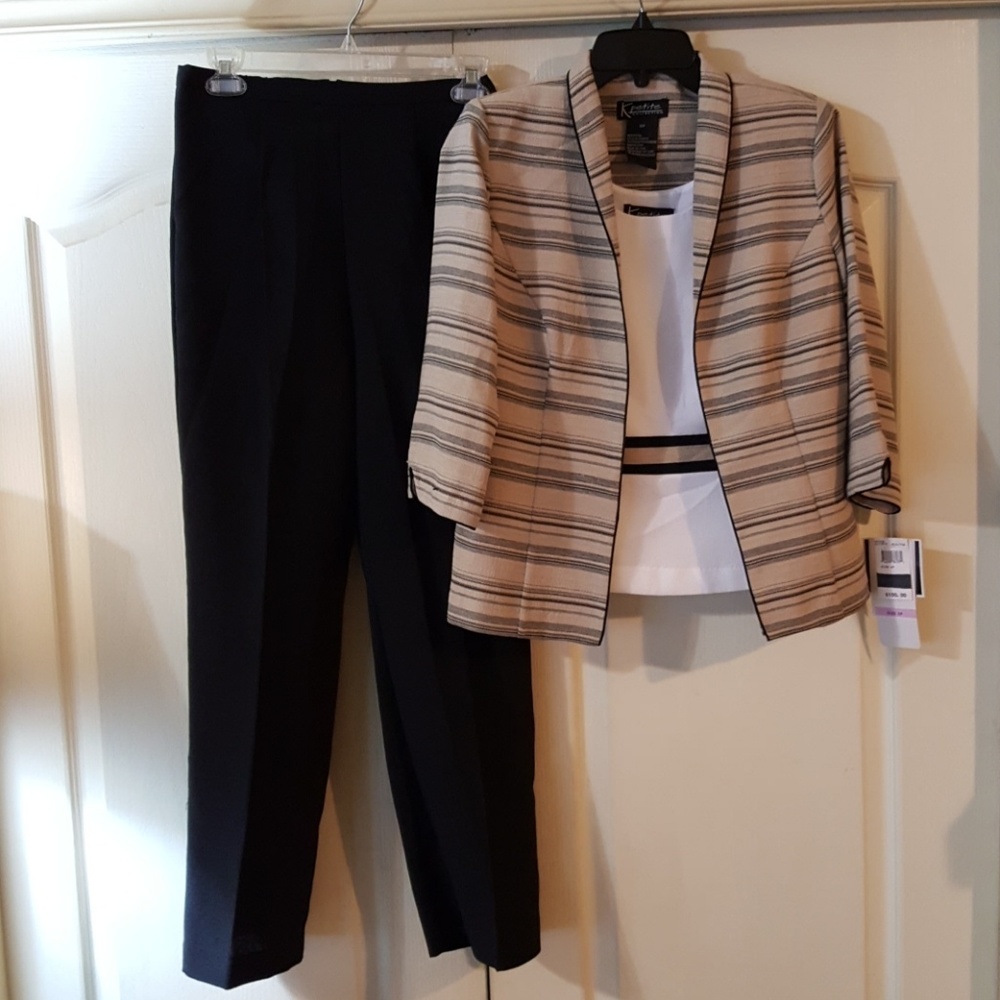 NWT. K Petite 3 Pc. Suit. Pants, Top, Jacket. 6P - Picture 3 of 8